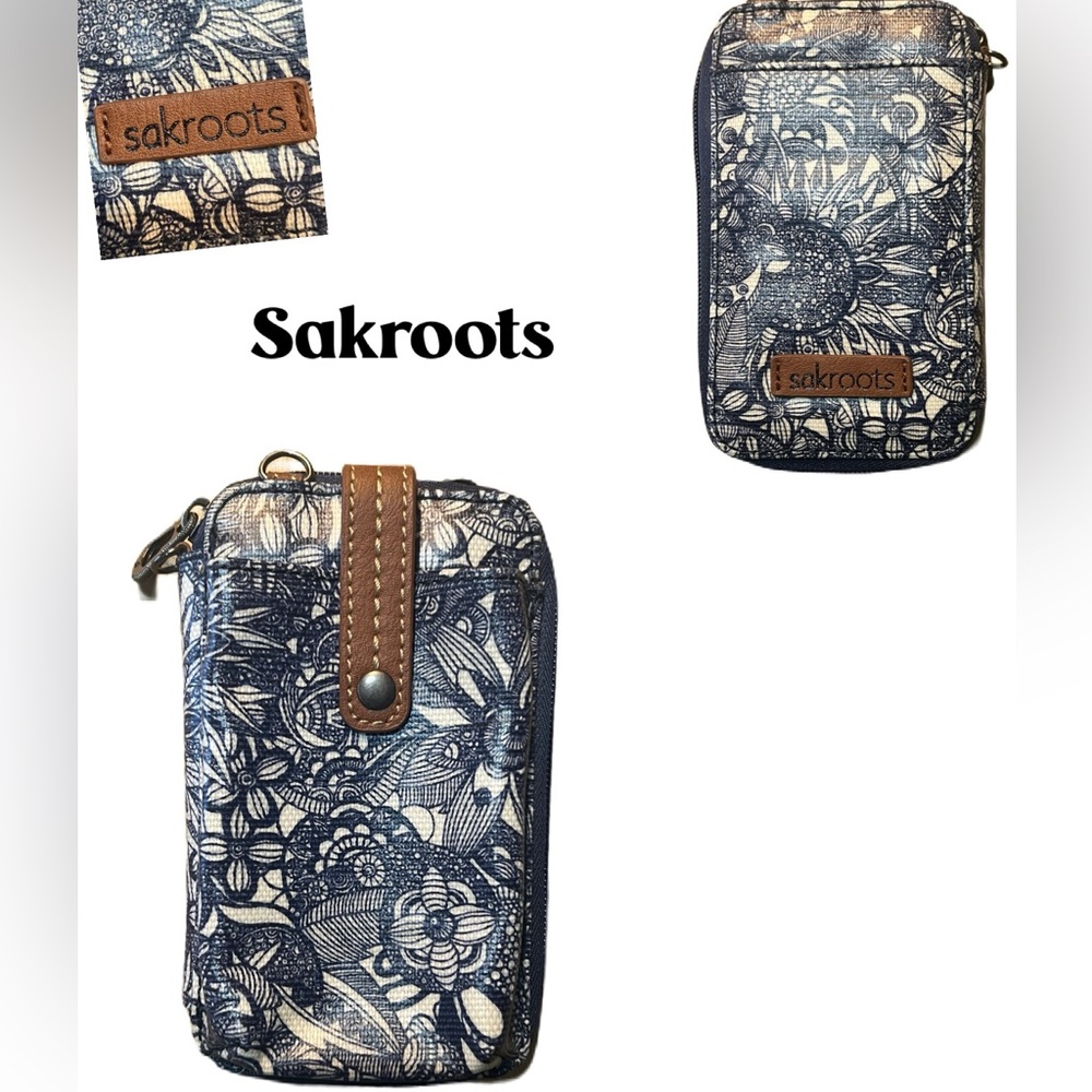 Sakroots Blue Floral Phone Pouch